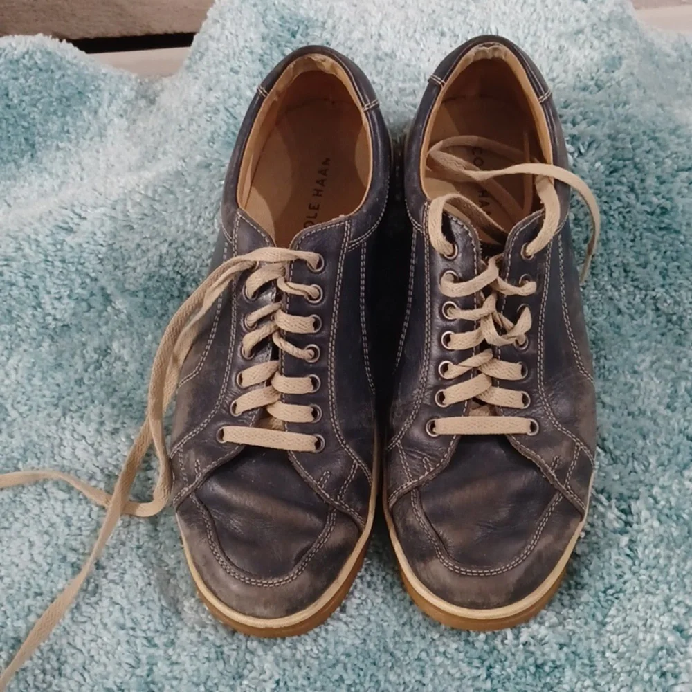 COLE HAAN Men's Blue Leather Sneakers size 9 M - Picture 4 of 16